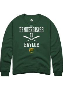 Will Pendergrass  Rally Baylor Bears Mens Green NIL Sport Icon Long Sleeve Crew Sweatshirt