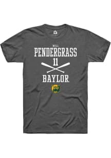 Will Pendergrass  Baylor Bears Dark Grey Rally NIL Sport Icon Short Sleeve T Shirt