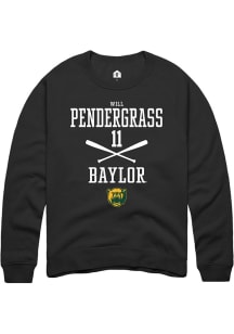 Will Pendergrass  Rally Baylor Bears Mens Black NIL Sport Icon Long Sleeve Crew Sweatshirt