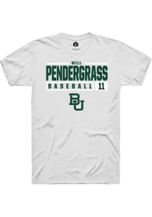 Will Pendergrass  Baylor Bears White Rally NIL Stacked Box Short Sleeve T Shirt
