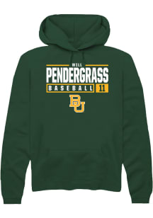 Will Pendergrass  Rally Baylor Bears Mens Green NIL Stacked Box Long Sleeve Hoodie