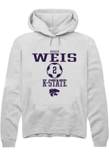 Acacia Weis  Rally K-State Wildcats Mens White NIL Sport Icon Long Sleeve Hoodie