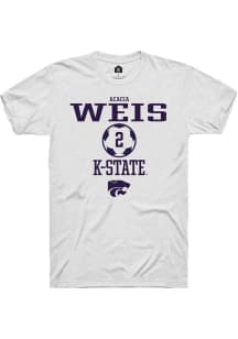 Acacia Weis  K-State Wildcats White Rally NIL Sport Icon Short Sleeve T Shirt