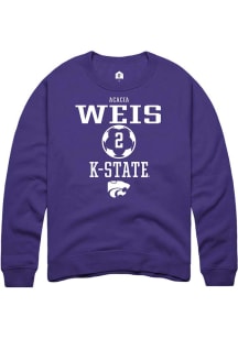 Acacia Weis  Rally K-State Wildcats Mens Purple NIL Sport Icon Long Sleeve Crew Sweatshirt