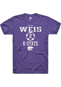 Acacia Weis  K-State Wildcats Purple Rally NIL Sport Icon Short Sleeve T Shirt
