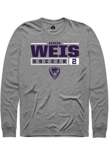 Acacia Weis  K-State Wildcats Graphite Rally NIL Stacked Box Long Sleeve T Shirt