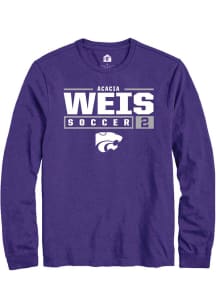 Acacia Weis  K-State Wildcats Purple Rally NIL Stacked Box Long Sleeve T Shirt