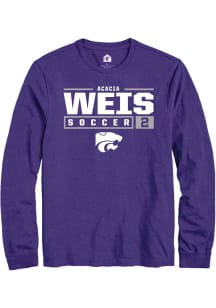 Acacia Weis Rally Mens Purple K-State Wildcats NIL Stacked Box Tee