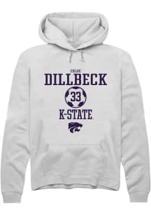 Chloe Dillbeck  Rally K-State Wildcats Mens White NIL Sport Icon Long Sleeve Hoodie