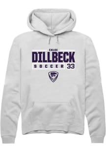 Chloe Dillbeck Rally Mens White K-State Wildcats NIL Stacked Box Hooded Sweatshirt