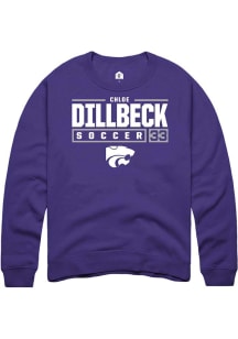 Chloe Dillbeck  Rally K-State Wildcats Mens Purple NIL Stacked Box Long Sleeve Crew Sweatshirt