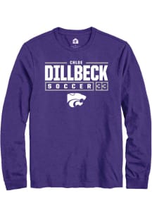 Chloe Dillbeck  K-State Wildcats Purple Rally NIL Stacked Box Long Sleeve T Shirt