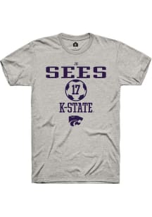 Jo Sees  K-State Wildcats Ash Rally NIL Sport Icon Short Sleeve T Shirt