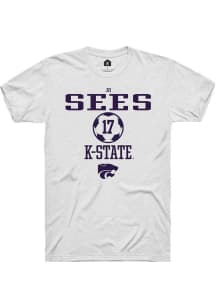 Jo Sees  K-State Wildcats White Rally NIL Sport Icon Short Sleeve T Shirt