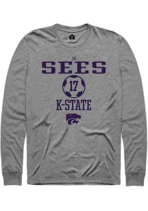Jo Sees  K-State Wildcats Graphite Rally NIL Sport Icon Long Sleeve T Shirt
