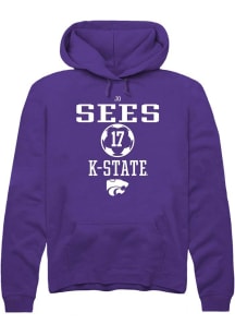 Jo Sees  Rally K-State Wildcats Mens Purple NIL Sport Icon Long Sleeve Hoodie