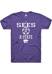 Jo Sees  K-State Wildcats Purple Rally NIL Sport Icon Short Sleeve T Shirt