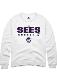 Jo Sees  Rally K-State Wildcats Mens White NIL Stacked Box Long Sleeve Crew Sweatshirt