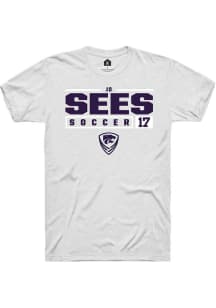 Jo Sees  K-State Wildcats White Rally NIL Stacked Box Short Sleeve T Shirt