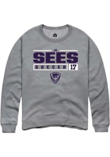 Jo Sees  Rally K-State Wildcats Mens Graphite NIL Stacked Box Long Sleeve Crew Sweatshirt