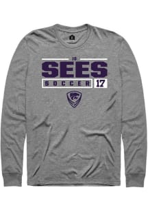 Jo Sees  K-State Wildcats Graphite Rally NIL Stacked Box Long Sleeve T Shirt