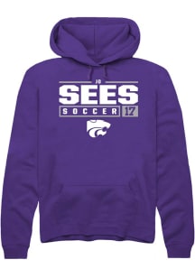 Jo Sees  Rally K-State Wildcats Mens Purple NIL Stacked Box Long Sleeve Hoodie