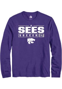Jo Sees  K-State Wildcats Purple Rally NIL Stacked Box Long Sleeve T Shirt