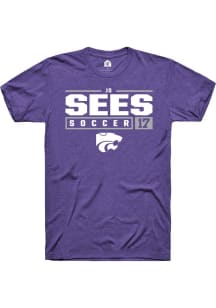Jo Sees  K-State Wildcats Purple Rally NIL Stacked Box Short Sleeve T Shirt