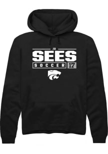Jo Sees  Rally K-State Wildcats Mens Black NIL Stacked Box Long Sleeve Hoodie