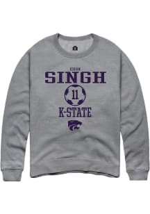 Kiran Singh  Rally K-State Wildcats Mens Graphite NIL Sport Icon Long Sleeve Crew Sweatshirt