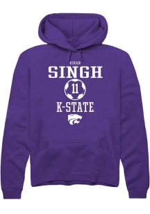 Kiran Singh  Rally K-State Wildcats Mens Purple NIL Sport Icon Long Sleeve Hoodie
