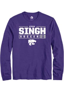Kiran Singh  K-State Wildcats Purple Rally NIL Stacked Box Long Sleeve T Shirt