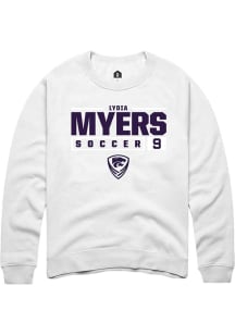 Lydia Myers Rally Mens White K-State Wildcats NIL Stacked Box Crew Sweatshirt