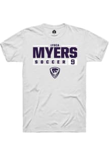Lydia Myers  K-State Wildcats White Rally NIL Stacked Box Short Sleeve T Shirt