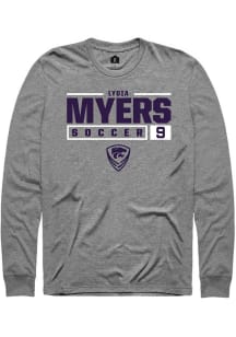 Lydia Myers  K-State Wildcats Graphite Rally NIL Stacked Box Long Sleeve T Shirt