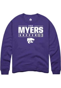 Lydia Myers  Rally K-State Wildcats Mens Purple NIL Stacked Box Long Sleeve Crew Sweatshirt