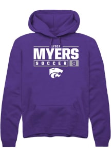 Lydia Myers  Rally K-State Wildcats Mens Purple NIL Stacked Box Long Sleeve Hoodie