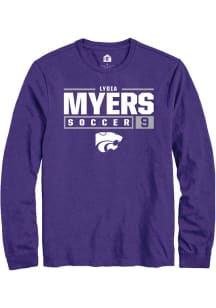 Lydia Myers  K-State Wildcats Purple Rally NIL Stacked Box Long Sleeve T Shirt