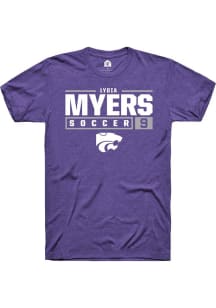 Lydia Myers  K-State Wildcats Purple Rally NIL Stacked Box Short Sleeve T Shirt
