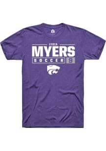 Lydia Myers Purple K-State Wildcats NIL Stacked Box Short Sleeve T Shirt