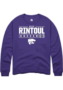 Rilyn Rintoul  Rally K-State Wildcats Mens Purple NIL Stacked Box Long Sleeve Crew Sweatshirt