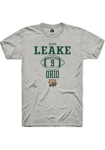 Blake Leake  Ohio Bobcats Ash Rally NIL Sport Icon Short Sleeve T Shirt