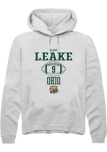 Blake Leake  Rally Ohio Bobcats Mens White NIL Sport Icon Long Sleeve Hoodie