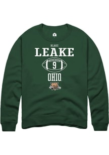 Blake Leake  Rally Ohio Bobcats Mens Green NIL Sport Icon Long Sleeve Crew Sweatshirt