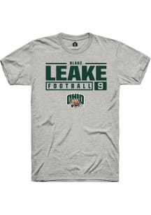 Blake Leake  Ohio Bobcats Grey Rally NIL Stacked Box Short Sleeve T Shirt
