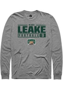 Blake Leake  Ohio Bobcats Graphite Rally NIL Stacked Box Long Sleeve T Shirt