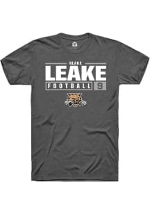 Blake Leake  Ohio Bobcats Dark Grey Rally NIL Stacked Box Short Sleeve T Shirt