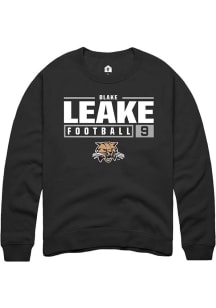 Blake Leake  Rally Ohio Bobcats Mens Black NIL Stacked Box Long Sleeve Crew Sweatshirt