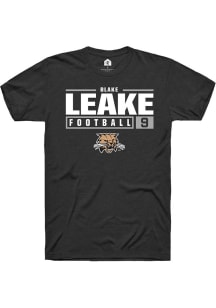 Blake Leake  Ohio Bobcats Black Rally NIL Stacked Box Short Sleeve T Shirt