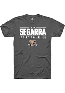 Nick Segarra  Ohio Bobcats Dark Grey Rally NIL Stacked Box Short Sleeve T Shirt